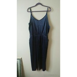 Velvet blue jumpsuit